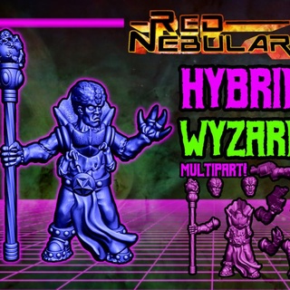 ghyant hybrid wyzard red nebular  Tabletop Tabletop Characters & Creatures Store alien retro wizard hybrid cult mage scifi ant magos  3d print model - Mito3D