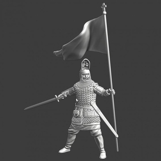 medieval russian noble banner northern crusades miniatures Tabletop Characters & Creatures Historical Universe Store 3d print armour knight sword wargaming heavy infantry 28mm command rus lake neva peipus fireforge 3d print model - Mito3D