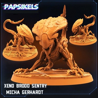 xeno ninhada sentinela papsikels miniaturas tampo mesa personagens criaturas fantasia universo loja 3d print model - Mito3D