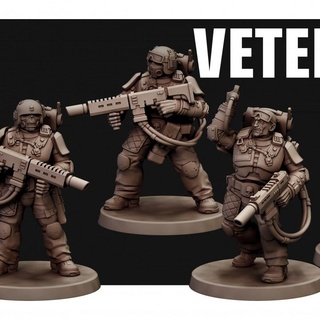 veterans jukko Tabletop Characters & Creatures Store guard miniature scifi tabletop infantry wargame grimdark redpilgrim 3d print model - Mito3D