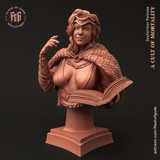 liss wizard - bust flesh gods Tabletop Characters & Creatures Fantasy Universe Board Games Store fantasy female rpg woman mage dnd pathfinder sorcerer spellcaster fleshofgods 3d print model - Mito3D