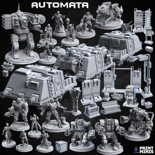 automata collection - assault train recover cargo print minis Tabletop Vehicles & Machines android female hero industrial machine robot sci-fi soldier terrain wolf military mech cyberpunk station urban jetpack scenery dieselpunk officer troops 3d print model - Mito3D