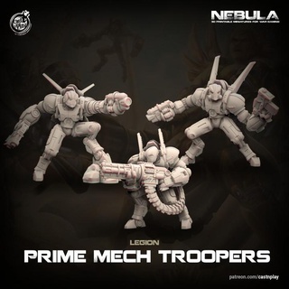 legion prime mech troopers pre-supported nebula cast n play Tabletop Characters & Creatures Store gaming wargame castnplay presupported 3d print model - Mito3D