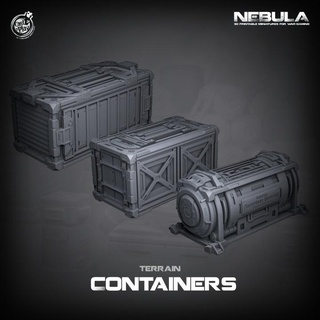 containers pre-supported nebula cast n play Tabletop accessories Store container terrain props scifi wargame bits presupported 3d print model - Mito3D