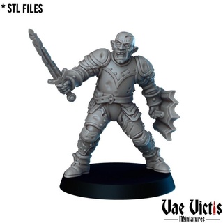 undead guard 01 pre-supported vae victis miniatures Tabletop Characters & Creatures Store dark fantasy rpg unit zombie dead enemy tabletop dnd 3d print model - Mito3D