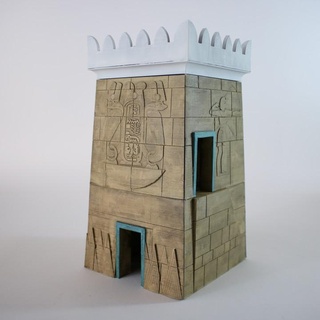 egyptian themed tower sands war Tabletop Characters & Creatures Historical Universe 3D Printable Terrain Store egypt modular terrain wargaming tabletop scenery hieroglyphs 3d print model - Mito3D