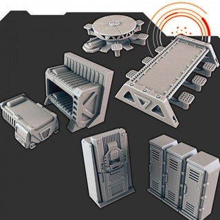 sci-fi scenery - beds tables lockers support-free evan carothers Tabletop Characters & Creatures Sci-Fi Universe 3D Printable Terrain Store table bed locker 3d print model - Mito3D