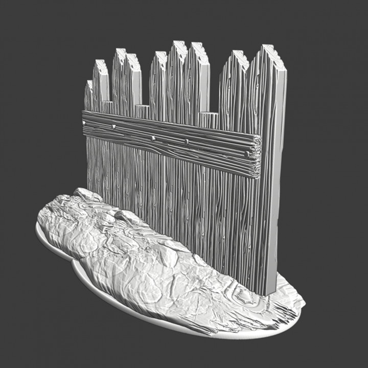 Facile champ bataille fortification nord croisades miniatures table 3D imprimable terrain boutique 3d impression ancien médiéval protection wargaming mur défense guerre siège 28mm paysage croisé piquets 3D print model - Mito3D