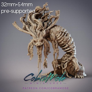 izanami spirit-bound ryujin axolotl dragon pre-supported cobramode Tabletop Characters & Creatures scary undead zombie rotting corpse guts gory bbeg supported 3d print model - Mito3D