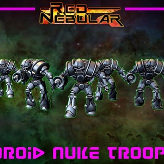 android nuke troopers red nebular Tabletop Characters & Creatures Sci-Fi Universe Store retro robot skeleton space 3d print model - Mito3D