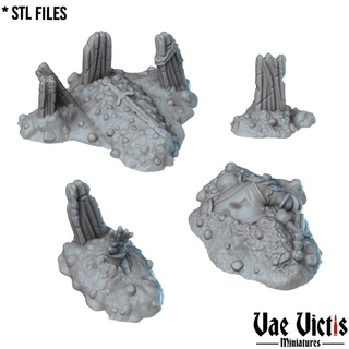 graves supportless vae victis miniatures Tabletop accessories 3D Printable Terrain Store battle dark fantasy soldier tomb tabletop dnd remains 3d print model - Mito3D