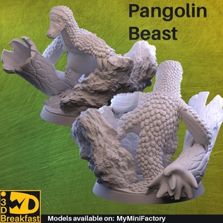 pongolin beast monster snee 3d Tabletop Characters & Creatures Store miniature dnd pangolin pathfinder 32mm armored ttrpg 3d print model - Mito3D
