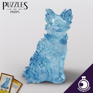 figurine wondrous power - crystal cat props&beyond Tabletop accessories accessory ancient animal card dragons dungeons epic fantasy gaming gift item master medieval prop roleplay rpg toy warhammer magic cosplay props supportless tabletop puzzles real beyond size d&d quartz dnd feline dm 5e stat representation gm gamemaster in-game 3d print model - Mito3D