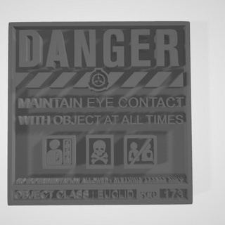 scp 173 containement sighn emils decoration game sign warning 3d print model - Mito3D