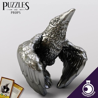 figurine wondrous power - silver raven props&beyond Tabletop accessories accessory ancient animal bird card crow dragons dungeons epic fantasy gaming gift item master medieval prop roleplay rpg toy warhammer magic cosplay props supportless tabletop puzzles real beyond size d&d dnd dm 5e stat representation gm gamemaster in-game 3d print model - Mito3D