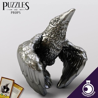 Figur wunderbar Leistung Silber Rabe Requisiten hinaus Tischplatte Zubehör Zubehörteil uralt Tier Vogel Karte Krähe Drachen Dungeons Epos Fantasie Gaming Geschenk Artikel Meister mittelalterlich Stütze Rollenspiel Spielzeug Kriegshammer Magie Cosplay Unterstützung Rätsel Real Größe dnd dm 5e Zustand Darstellung gm Spielleiter game 3d print model - Mito3D