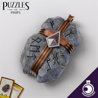 amulet old scripture props&beyond Tabletop accessories accessory ancient card dragons dungeons epic fantasy gaming gift item master medieval prop roleplay rpg stone toy warhammer magic cosplay props supportless dwarf tabletop puzzles rune real copper beyond size d&d dnd dm 5e stat representation gm gamemaster runestone wondrous in-game 3d print model - Mito3D