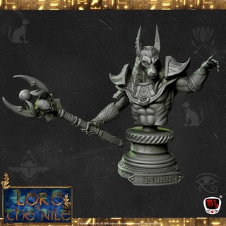 anubis god death busts pre supported mojibake collectibles Tabletop Characters & Creatures Fantasy Universe Fan Art Busts egypt miniatures minis presupported loreofthenile 3d print model - Mito3D