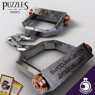 magic confinement manacles props&beyond accessory ancient card dragons dungeons epic fantasy gaming gift item master medieval prop roleplay rpg toy warhammer cosplay props supportless tabletop puzzles real beyond size d&d dnd handcuffs dm manacle handcuff 5e stat representation gm gamemaster wondrous in-game 3d print model - Mito3D