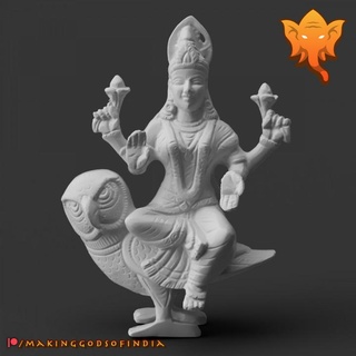 lakshmi uluka owl making gods india Home & Garden Homeware Ornaments Scan the World Asia India goddess hindu 3d print model - Mito3D
