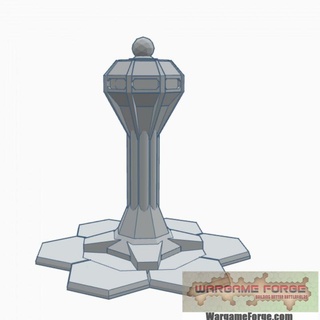 military building 1 hex base air control tower milhb001 wargame forge Store terrain 6mm battletech 3d print model - Mito3D