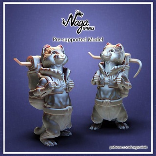 pre-supported weasel folk thief rp naga minis Tabletop Characters & Creatures Fantasy Universe Board Games miniatures miniature dungeonsanddragons tabletop d&d rogue dnd weaselfolk 3d print model - Mito3D