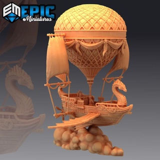balloon skyship astral ship flying air wind boat cloud vessel playable interior epic-miniatures fantasy medieval monster rpg sky warhammer sla enemy tabletop dungeon spell dnd airship pathfinder spelljammer npc pre-supported supported pre jammer astralship 3d print model - Mito3D