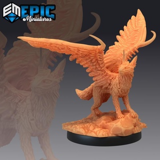 sky dog flying canine cloud guardian epic-miniatures Tabletop Characters & Creatures Fantasy Universe Store fantasy medieval monster rpg warhammer sla enemy tabletop dungeon dnd pathfinder npc pre-supported supported pre 3d print model - Mito3D
