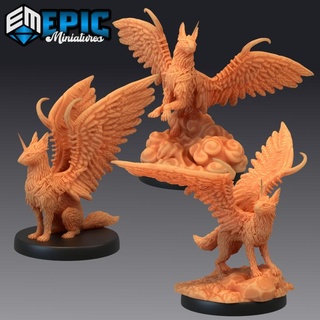 sky dog set winged canine cloud guardian epic-miniatures Tabletop Characters & Creatures Fantasy Universe Store fantasy medieval monster rpg warhammer sla flying enemy tabletop dungeon dnd pathfinder npc pre-supported supported pre 3d print model - Mito3D