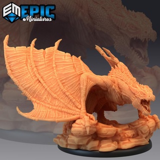 draconic wyvern bulky dragon flying fire drake epic-miniatures Tabletop Characters & Creatures Fantasy Universe Store fantasy medieval monster rpg warhammer sla enemy tabletop dungeon dnd pathfinder npc pre-supported supported pre 3d print model - Mito3D