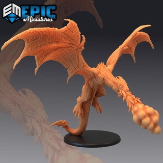 draconic wyvern breath attack bulky dragon flying fire drake epic-miniatures Tabletop Characters & Creatures Fantasy Universe Store fantasy medieval monster rpg warhammer sla enemy tabletop dungeon dnd pathfinder npc pre-supported supported pre 3d print model - Mito3D