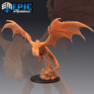 draconic wyvern flying bulky dragon fire drake epic-miniatures Tabletop Characters & Creatures Fantasy Universe Store fantasy medieval monster rpg warhammer sla enemy tabletop dungeon dnd pathfinder npc pre-supported supported pre 3d print model - Mito3D