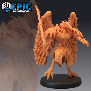 oiseau populaire Aigle lance volant oiseaux course classique aviaire humanoïde epic miniatures table personnages créatures fantaisie univers boutique médiéval monstre rpg marteau guerre sla ennemi donjon dnd éclaireur aarakocra PNJ pre supported prise charge pré 3d print model - Mito3D