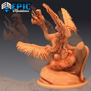 arrowhawk nest arrow hawk chicks & egg classic encounter epic-miniatures Tabletop Characters Creatures Fantasy Universe Store fantasy medieval monster rpg warhammer sla enemy tabletop dungeon dnd pathfinder npc pre-supported supported pre 3d print model - Mito3D