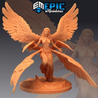 seraphim angel six winged female celestial heavenly high guardian epic-miniatures Tabletop Characters & Creatures Fantasy Universe Store fantasy medieval monster rpg warhammer sla enemy tabletop dungeon dnd pathfinder npc pre-supported supported pre 3d print model - Mito3D