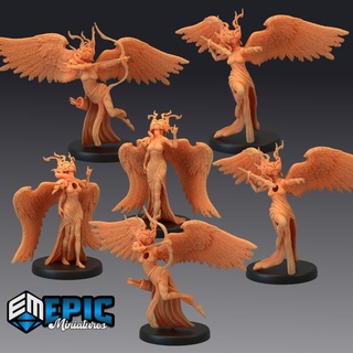 heartless angel set emotionless celestial heavenly guardian epic-miniatures Tabletop Characters & Creatures Fantasy Universe Store archer arrow fantasy medieval monster rpg spear warhammer sla enemy bow tabletop dungeon dnd pathfinder npc pre-supported supported pre 3d print model - Mito3D