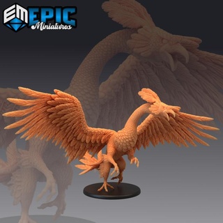 peacock griffin attacking exotic gryphon rare flying hybrid encounter epic-miniatures Tabletop Characters & Creatures Fantasy Universe Store fantasy medieval monster rpg warhammer sla enemy tabletop dungeon dnd pathfinder npc pre-supported supported pre 3d print model - Mito3D