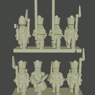 6-15mm austran fusiliers shakos 1808-1815 henry turner Tabletop Characters & Creatures Historical Universe black epic austrian europe napoleon infantry empire austria 6mm 10mm 15mm powder napoleonic fusilier asunder 3d print model - Mito3D