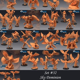 sky dominion set flying & air encounter heavenly collection pre-supported epic-miniatures Tabletop Characters Creatures Fantasy Universe cloud fantasy medieval monster rpg ship warhammer sla angel balloon enemy tabletop dungeon dnd airship pathfinder aarakocra npc supported pre skyship 3d print model - Mito3D