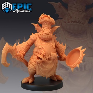 fishfolk cook swimming tavern owner epic-miniatures Tabletop Characters & Creatures Fantasy Universe Store fantasy fish hook medieval monster ocean rpg sea warhammer water sla pan enemy tabletop dungeon dnd folk pathfinder npc pre-supported supported pre 3d print model - Mito3D