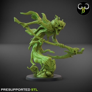 grim pumpkin claybeastcreation Tabletop Characters & Creatures Fantasy Universe ghost halloween horror spooky wraith scythe 3d print model - Mito3D