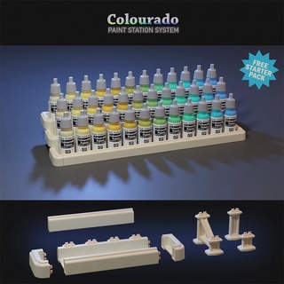 colourado paint station system - starter pack psyllock Home & Garden Homeware Storage and boxes Education Art Plastic Tools holder hobby stand table top customizable miniature artist tabletop vallejo 3d print model - Mito3D