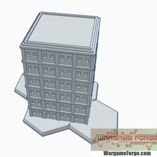 moderno edificio 2 maleficio base mhb002 juego guerra fragua mesa 3D imprimible terreno Tienda 6mm battletech 3d print model - Mito3D