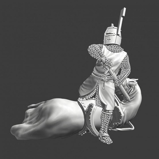 medieval knight wounded horse northern crusades miniatures Tabletop Characters & Creatures Historical Universe Store board game wargaming warrior order 28mm lake crusader neva teutonic peipus 1242 3d print model - Mito3D