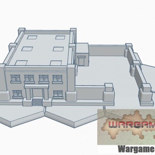 moderno edificio 14 maleficio base policía estación mhb014 juego guerra fragua mesa 3D imprimible terreno Tienda 6mm battletech 3d print model - Mito3D