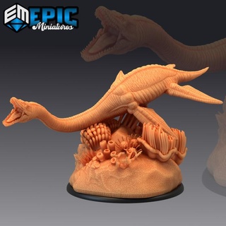 plesiosaurus prehistoric ocean dinosaur ancient swimming animal epic-miniatures Tabletop Characters & Creatures Store dino fantasy medieval monster rpg sea warhammer water wild sla enemy tabletop dungeon underwater dnd pathfinder npc pre-supported supported pre 3d print model - Mito3D