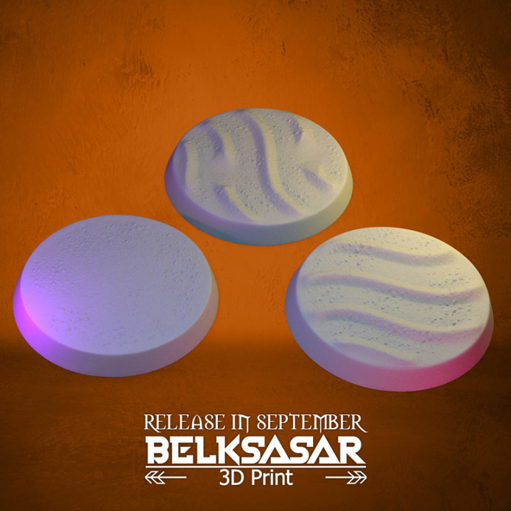 areia bases Belksasar 3dprint tampo mesa 3D imprimível terreno borda detalhado miniaturas jogos tabuleiro patreon dnd dunas deserto 3D print model - Mito3D
