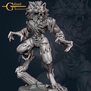 october release - werewolf 01 galaad miniatures  Tabletop Tabletop Characters & Creatures Store dragon miniatures roleplay vampire wolf hunter moon shape tabletop hunt werewolf encounter dnd tribes shift  3d print model - Mito3D