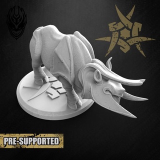 bardric grinning god Tabletop Characters & Creatures 3d demon creature dark detailed dragon fantasy horror monster painting miniature 3dprint rhino dungeon dnd tribe ttrpg monstrosity presupported 3d print model - Mito3D