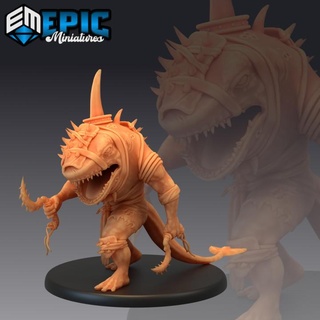 shark folk warrior dagger fish tribe sea creature epic-miniatures Tabletop Characters & Creatures Store bone fantasy medieval monster rpg warhammer sla enemy tabletop dungeon dnd pathfinder npc pre-supported supported pre 3d print model - Mito3D